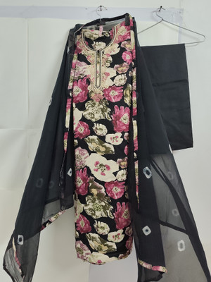 Rijak Creations Cotton Linen Floral Print Salwar Suit Material