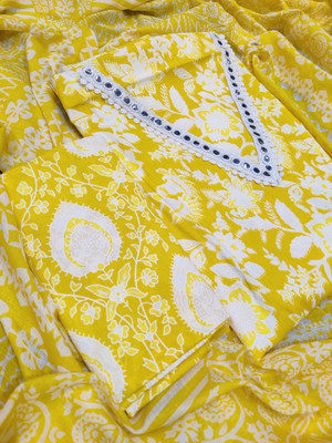 krishna boutique Pure Cotton Printed Salwar Suit Material