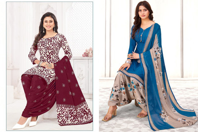 laxmi creation Crepe Embroidered Salwar Suit Material