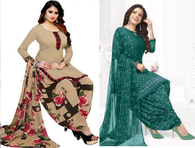 THIRA Crepe Printed Kurta & Patiyala Material