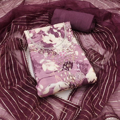 Saware Cotton Blend Floral Print Salwar Suit Material