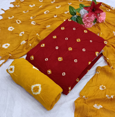 NIYAMI Viscose Rayon Polka Print, Printed, Self Design, Colorblock Salwar Suit Material