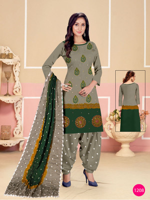 MADHURI CREATION Cotton Blend Embellished Salwar Suit Material