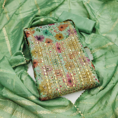 Divastri Silk Blend Embroidered Salwar Suit Material