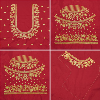 Vivida Enterprise Art Silk Embroidered Blouse Material