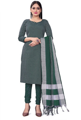 RUDRAA FAB Cotton Blend Embellished Salwar Suit Material
