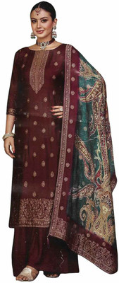 Soul Essence Wool Self Design Salwar Suit Material