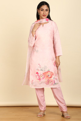 soch Linen Floral Print Salwar Suit Material