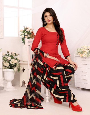 ASHAFEBRIC Crepe Floral Print Salwar Suit Material