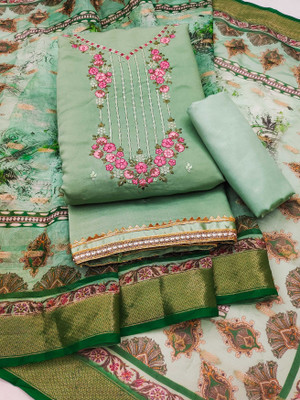HouseOfCommon Art Silk Embroidered Salwar Suit Material
