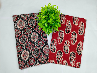 MEHAK PRETTY CLOTHES Pure Cotton Printed, Self Design, Colorblock Blouse Material
