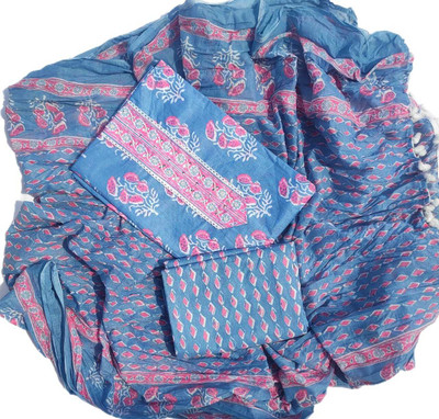 FAB JUNCTION Pure Cotton Embellished Salwar Suit Material