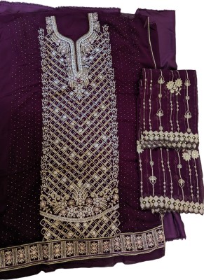 MN FASHION Georgette Embellished Salwar Suit Material