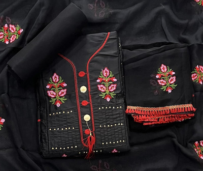 Design Willa Cotton Blend Embroidered Salwar Suit Material