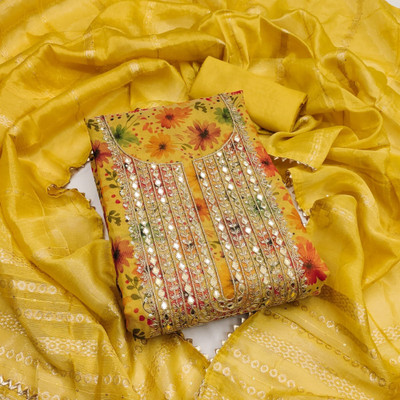 Divastri Silk Blend Embroidered Salwar Suit Material