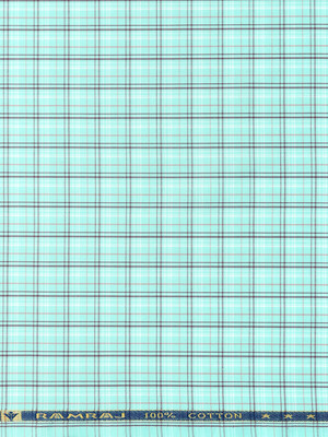Ramraj Cotton Cotton Blend Checkered Shirt Fabric