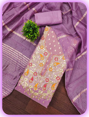 TNT Silk Blend Embroidered Salwar Suit Material