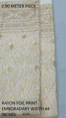 SATKAAR FASHIONS Cotton Blend Embroidered Multipurpose Running Fabric