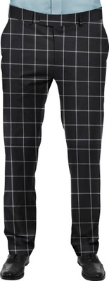 Bigreams Cotton Blend Checkered Trouser Fabric