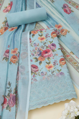 soch Linen Floral Print Salwar Suit Material