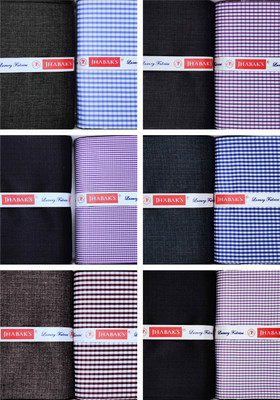 JHABAK'S Polycotton Checkered, Self Design Shirt & Trouser Fabric