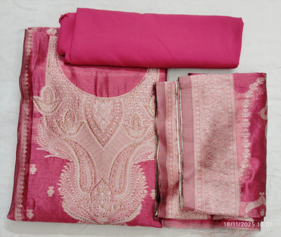 Fashionhub gurpreet Organza Self Design Salwar Suit Material