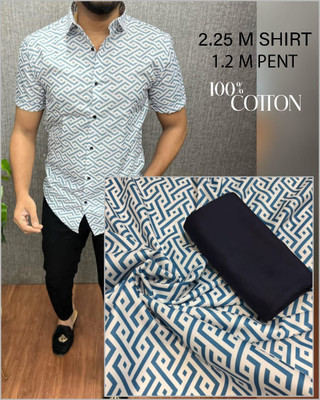 Jalaram Creation Cotton Blend Printed Shirt & Trouser Fabric