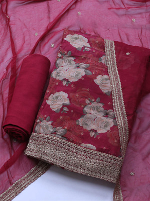 Meena Bazaar Chanderi Printed Salwar Suit Material