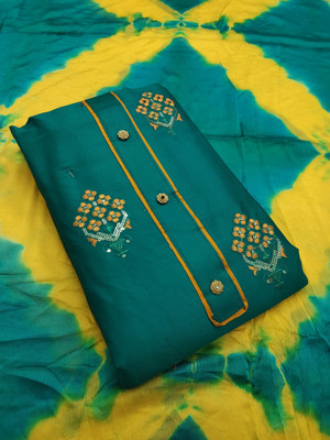 Ishika Creation Cotton Blend Embroidered Salwar Suit Material