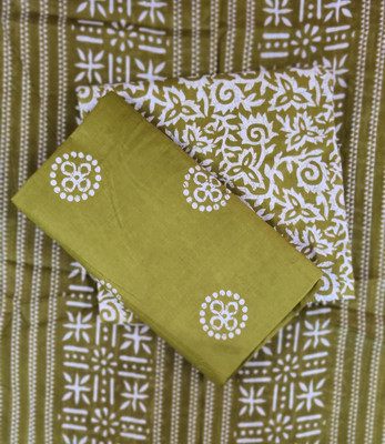 Keshar Cotton Blend Printed Kurta & Churidar Material