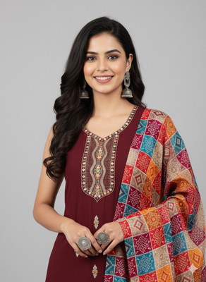 GFASHION Cotton Blend Embroidered Salwar Suit Material