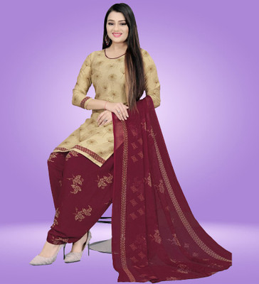 AYKA CLOTHINGS Crepe Floral Print Salwar Suit Material