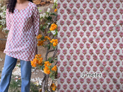 S RATHOD CREATION Cotton Blend Printed Multipurpose Running Fabric
