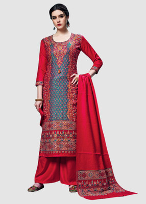 Afsa Acrylic Blend Printed Kurta & Palazzo Material