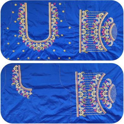 aai k Silk Blend Embroidered Blouse Material