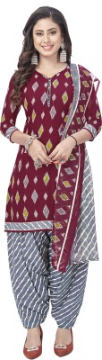 Simmu Crepe Printed Kurta & Patiyala Material