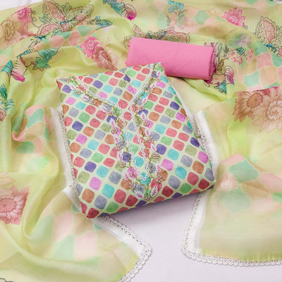 Blissta Cotton Blend Printed Salwar Suit Material