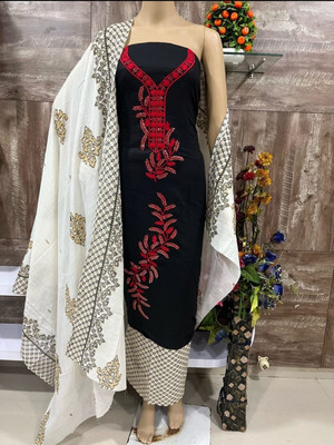 PUNRASAR TEXTILE Cotton Blend Floral Print Salwar Suit Material