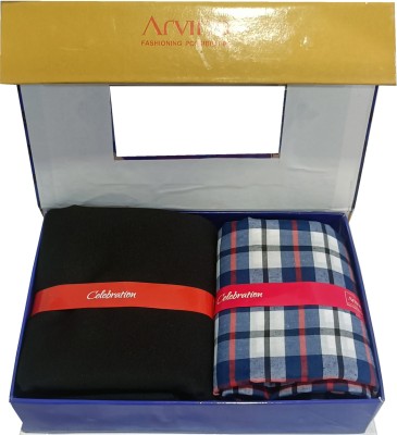 Arvind Cotton Blend Striped Shirt & Trouser Fabric