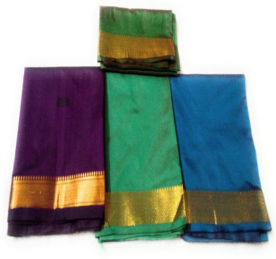 Cotton colors Cotton Silk Self Design, Striped Blouse Material