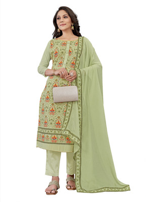 Tavas Chanderi Embroidered Salwar Suit Material