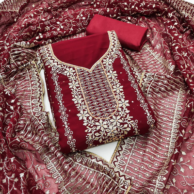 Divastri Georgette Embroidered Salwar Suit Material