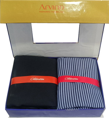 Arvind Cotton Blend Striped Shirt & Trouser Fabric