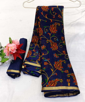 JUMSA Chiffon Printed Blouse Material