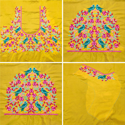 RAJVILASH Cotton Silk Embroidered Blouse Material