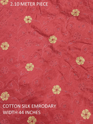 SATKAAR FASHIONS Cotton Silk Embroidered Multipurpose Running Fabric