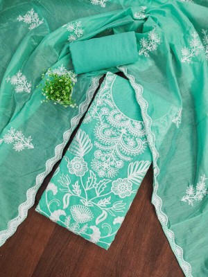 Darshan fab Chanderi Geometric Print Salwar Suit Material