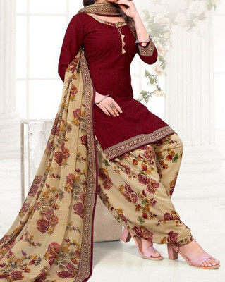 Bhavya Fashion Crepe Solid Salwar Suit Material