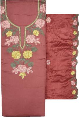 Kashmiri Cotton Blend Embroidered Salwar Suit Material