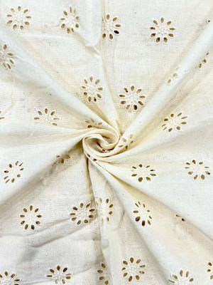 ThreadnThaan Cotton Blend Embroidered Multi-purpose Fabric